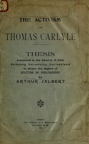 Cover of: The Activism of Thomas Carlyle | Arthur Jalbert