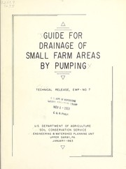 Cover of: Guide for drainage of small farm areas by pumping by United States. Soil Conservation Service.
