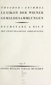 Cover of: Lexikon der Wiener Gemäldesammlungen