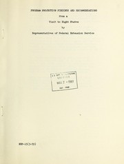 Cover of: Program projection findings and recommendations from a visit to eight States by representatives of Federal Extension Service