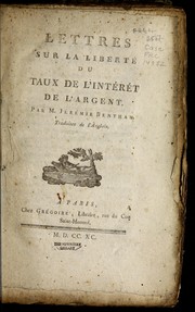 Cover of: Lettres sur la liberte  du taux de l'inte re t de l'argent