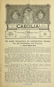 Cover of: Die modale interpretation der mittelalterlichen melodien: besonders der troubadours & trouve  res