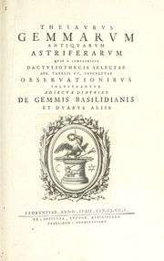 Cover of: Thesaurus gemmarum antiquarum astriferarum by Giovanni Battista Passeri
