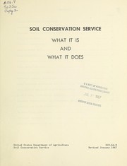 Cover of: The Soil Conservation Service: what it is and what it does