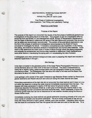 Cover of: Geotechnical investigations report of the piping failure of Anita Dam: first phase of additional investigations (site inspection, test pitting, and laboratory testing)