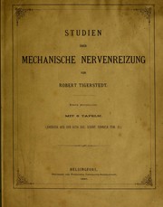 Cover of: Studien ©ơber mechanische Nervenreizung: Abt. 1