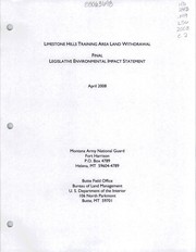 Cover of: Limestone Hills Training Area land withdrawal: final legislative environmental impact statement