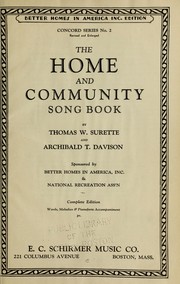 Cover of: The home and community song book by Thomas Whitney Surette
