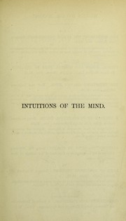 Cover of: The intuitions of the mind inductively investigated