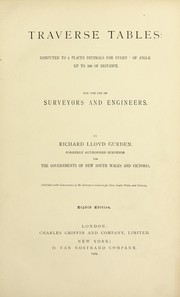 Cover of: Traverse tables by Richard Lloyd Gurden, Richard Lloyd Gurden