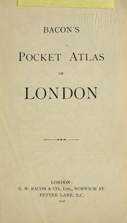 Cover of: Bacon's Pocket atlas of London ...