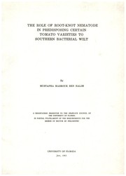 Cover of: The role of root-knot nematode in predisposing certain tomato varieties to southern bacterial wilt by Mustapha Mabrouk Ben Halim, Mustapha Mabrouk Ben Halim