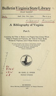 Cover of: A bibliography of Virginia, pt. 1 by E. G. Swem
