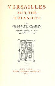 Cover of: Versailles and the Trianons by Pierre de Nolhac