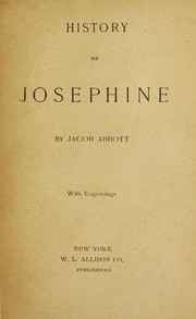 Cover of: History of Josephine