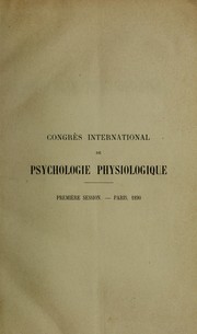 Compte rendu by International Congress of Psychology (1st 1889 Paris, France)