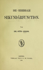 Cover of: Die cerebrale Sekund©Þrfunction