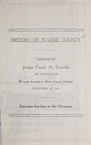 Cover of: History of Wayne county | Frank Arthur Daniels