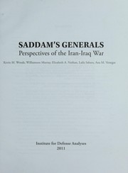 Cover of: Saddam's generals by Institute for Defense Analyses