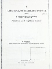 A handbook of Highland County by Morton, Oren Frederic