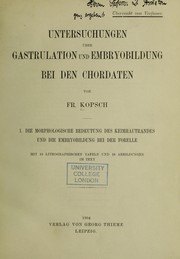 Cover of: Untersuchungen über Gastrulation and Embryobildung bei den Chordaten