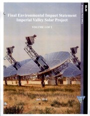 Cover of: Final environmental impact statement Imperial Valley Solar Project