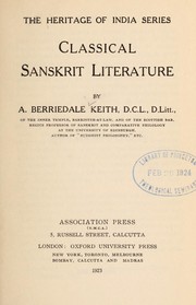 Cover of: Classical Sanskrit literature