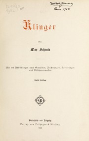 Cover of: Klinger by Schmid, Max