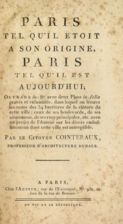 Paris tel qu'il étoit à son origine by François Cointeraux