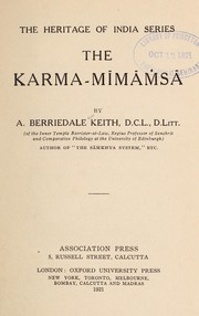 Cover of: The Karma-Mīmāṁsā. by Arthur Berriedale Keith