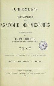 Cover of: J. Henle's Grundriss der Anatomie des Menschen