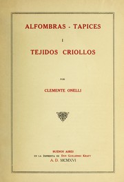 Cover of: Alfombras - tapices i tejidos criollos