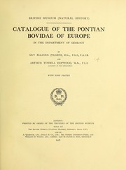 Cover of: Catalogue of the Pontian Bovidae of Europe in the Department of Geology by British Museum