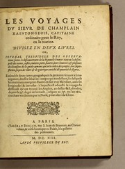Cover of: Les voyages du sieur de Champlain Xaintongeois, capitaine ordinaire pour le roy, en la marine by Samuel de Champlain