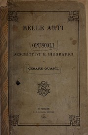 Cover of: Belle arti: opuscoli descrittivi e biografici
