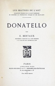 Cover of: Donatello by Émile Bertaux
