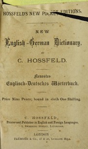 Cover of: New English-German dictionary = by C. Hossfeld