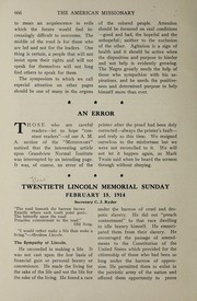 Cover of: Twentieth Lincoln Memorial Sunday: February 15, 1914