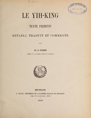 Cover of: Le Yih-king: texte primitif rétabli