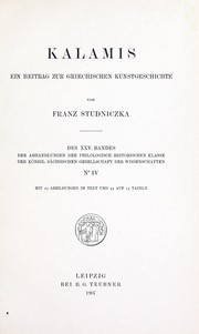 Cover of: Kalamis: ein Beitrag zur griechischen Kunstgeschichte