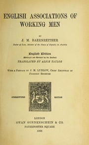 Cover of: English associations of working men by Baernreither, J. M.