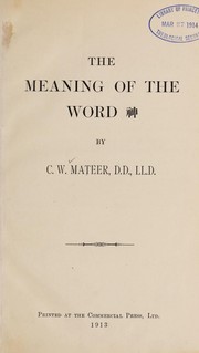 Cover of: The meaning of the word She n