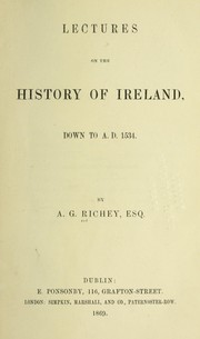 Cover of: Lectures on the history of Ireland by A. G. Richey