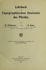 Cover of: Lehrbuch der topographischen Anatomie des Pferdes