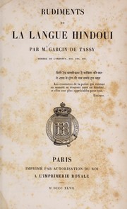 Cover of: Rudiments de la langue Hindoui by Garcin de Tassy M.