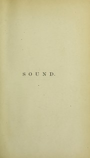 Cover of: Sound by John Tyndall