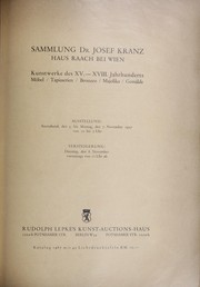 Cover of: Sammlung Dr. Josef Kranz, Haus Raach bei Wien