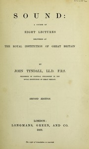 Cover of: Sound by John Tyndall