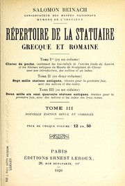 Cover of: Répertoire de la statuaire grecque et romaine by Salomon Reinach