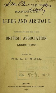 Cover of: Handbook for Leeds and Airedale: prepared for the use of the British Association, Leeds, 1890